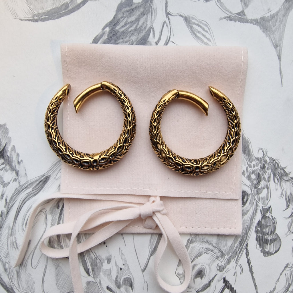 4MM 2G Sunshine Gold Ivy Thorn Hanger Ear Weights