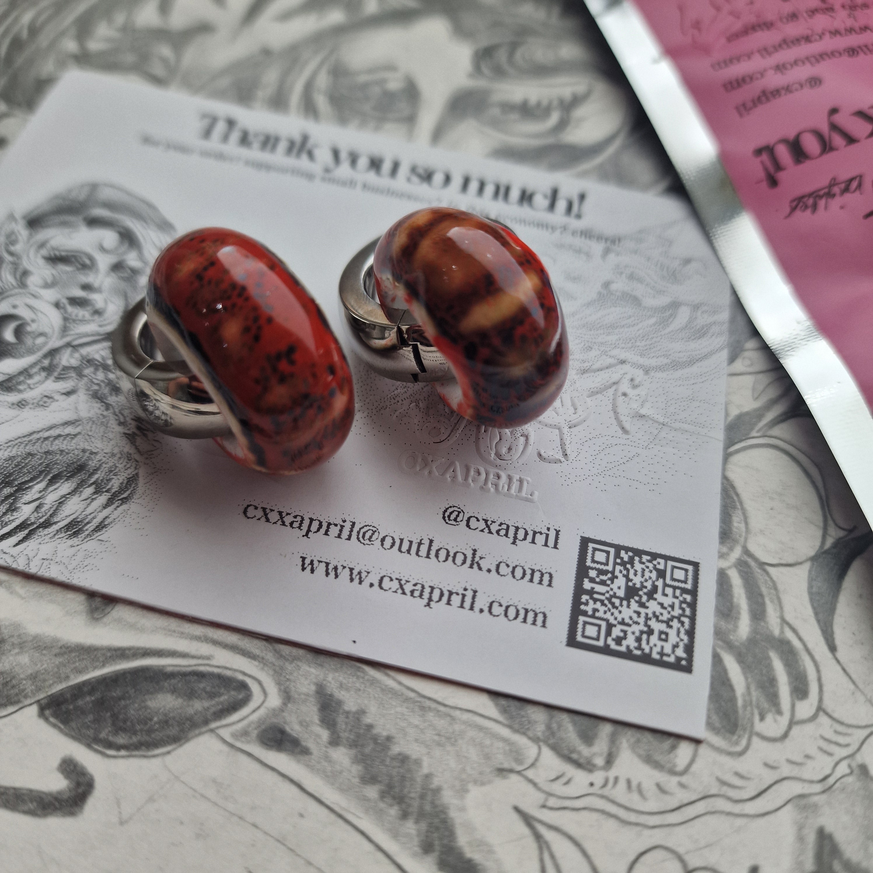 5MM 4G Silver Red Wedding Weights Ceramic Plugs Gauges Earrings Alternative Jewelry | CXAPRIL