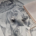 8MM 0G Silver Leaf Saddle Plugs Ear Weight Stretched Lobes Alt Piercings