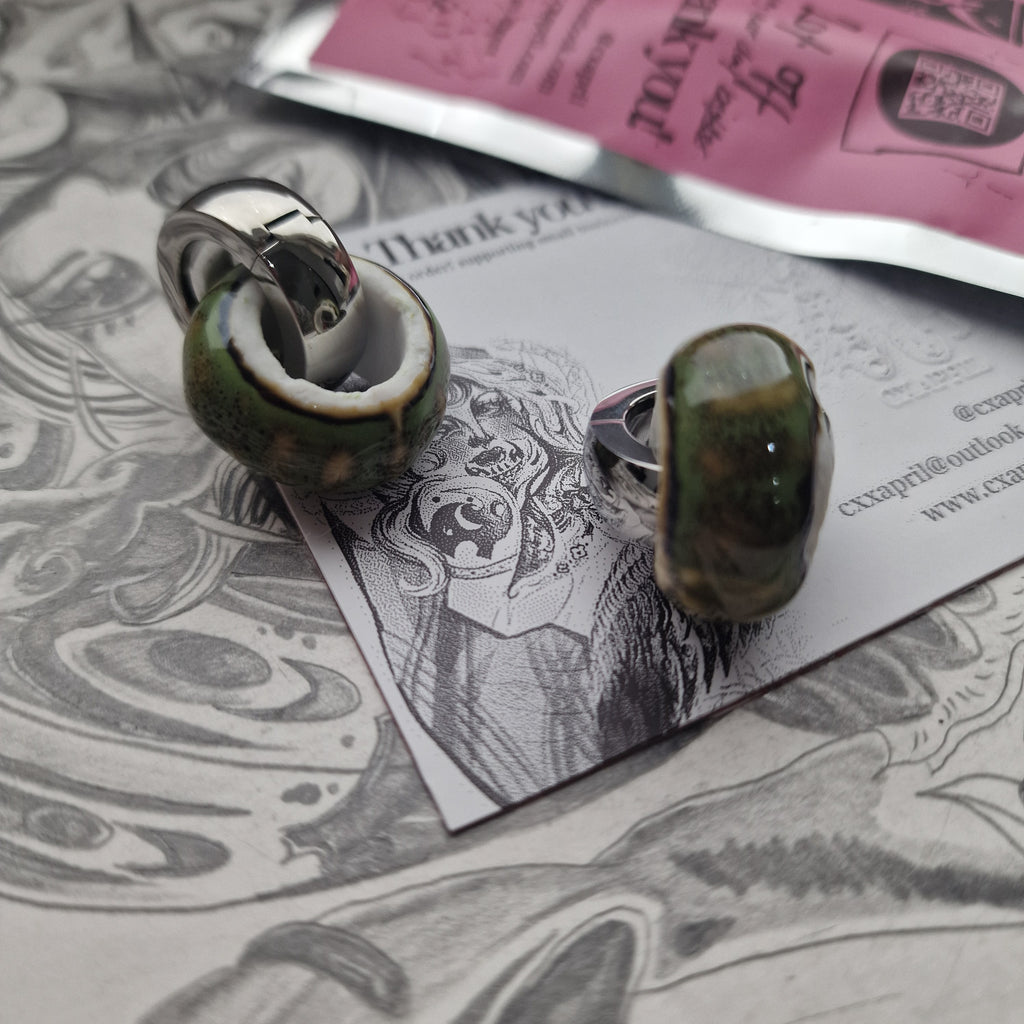 5MM 4G Green Silver Ear Weights Ceramic Plugs Gauges Earrings Alternative Jewelry | CXAPRIL