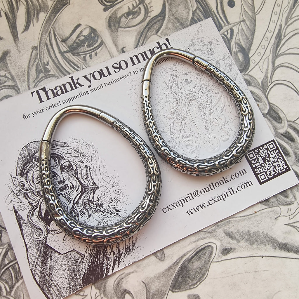 4MM 6G Silver Teardrop Hoops | Ear Weights