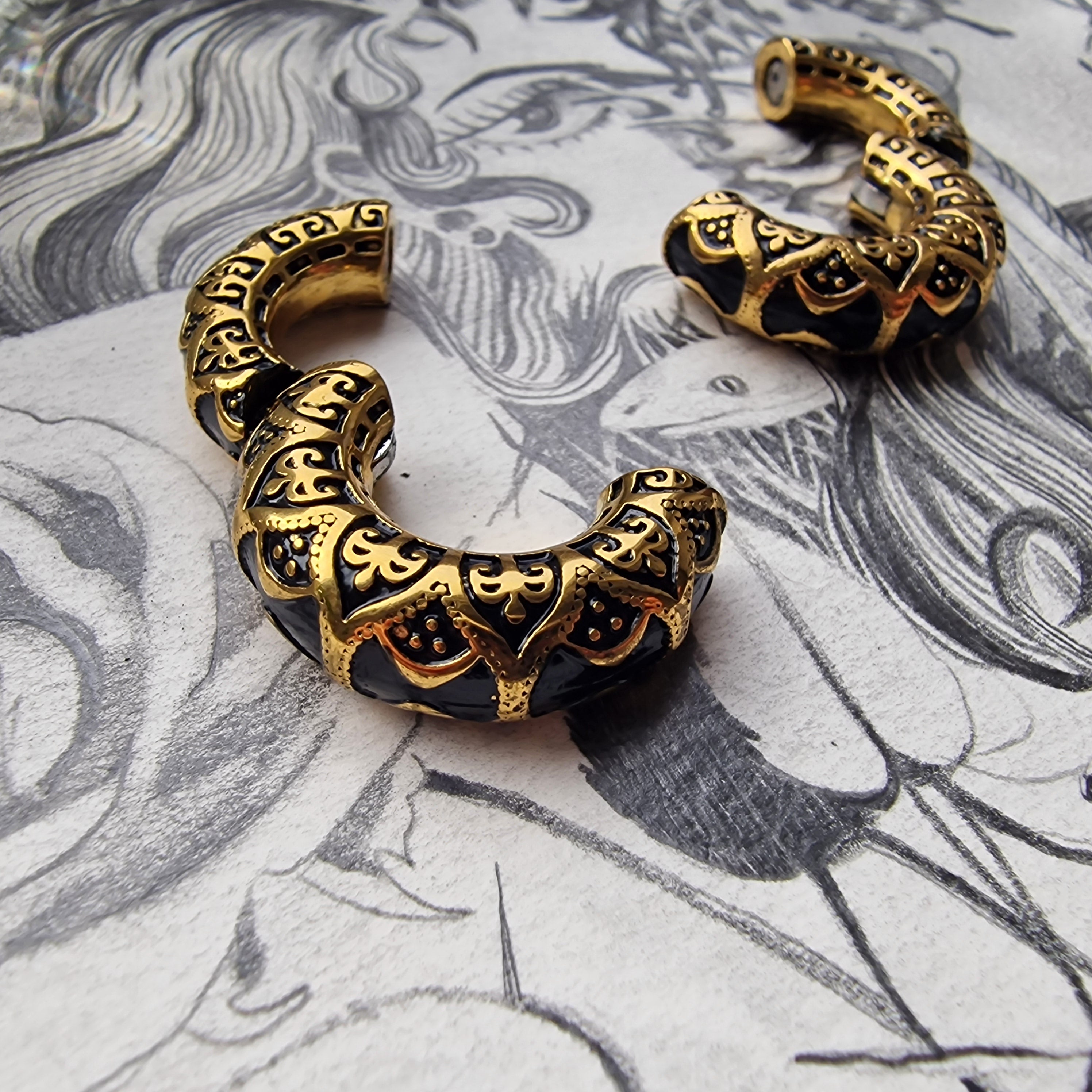 6MM 2G Tribal Hangers | gold Hangers | gold hoop ear weights hangers Plugs