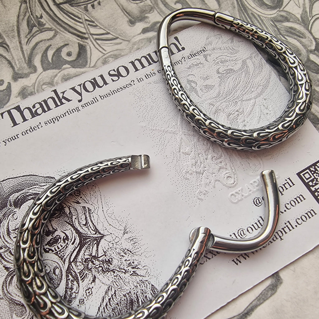 4MM 6G Silver Teardrop Hoops | Ear Weights