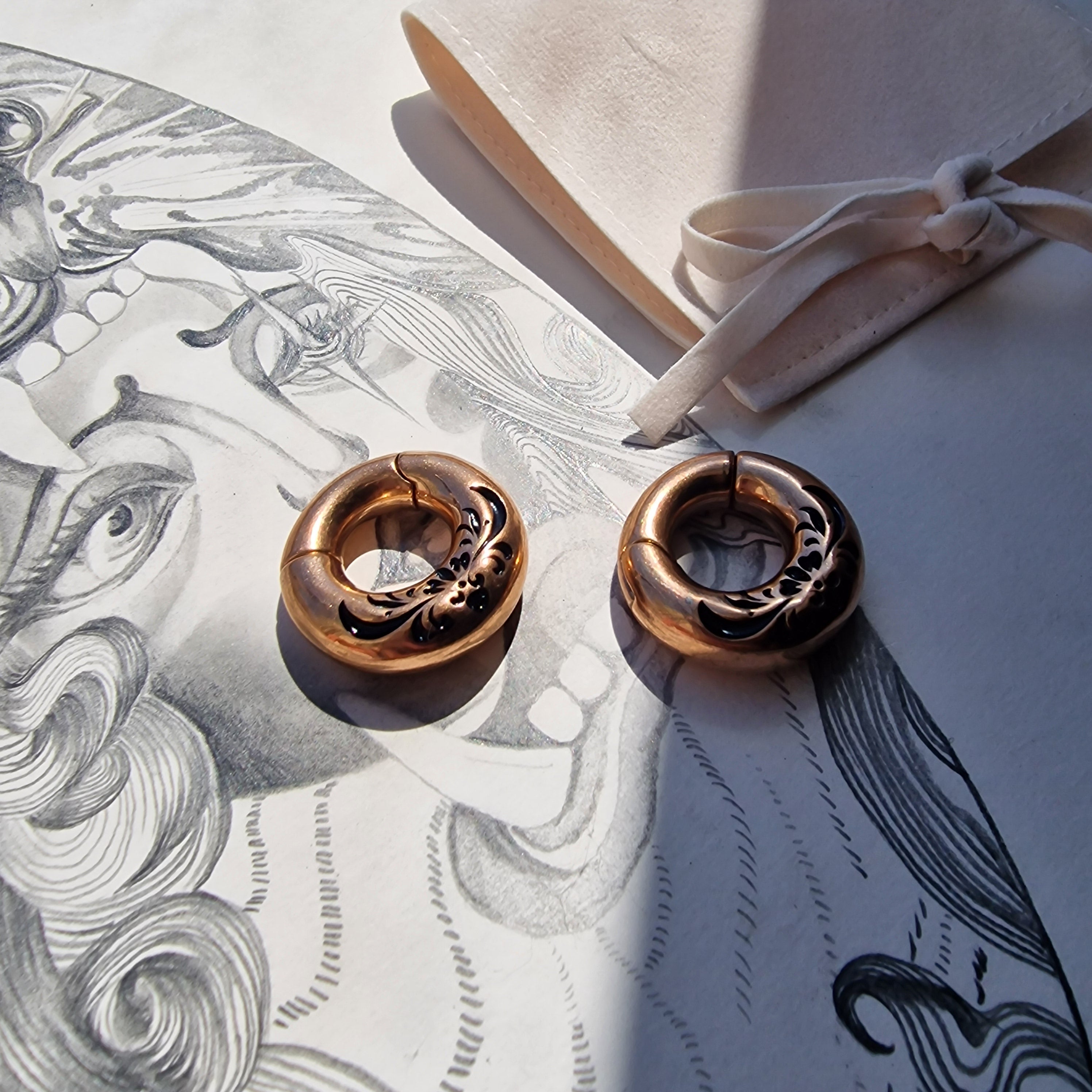 6MM l 2G Rose Gold Ear Weights | Tear Drop Ear Weight Hangers | tunnels plugs 2G