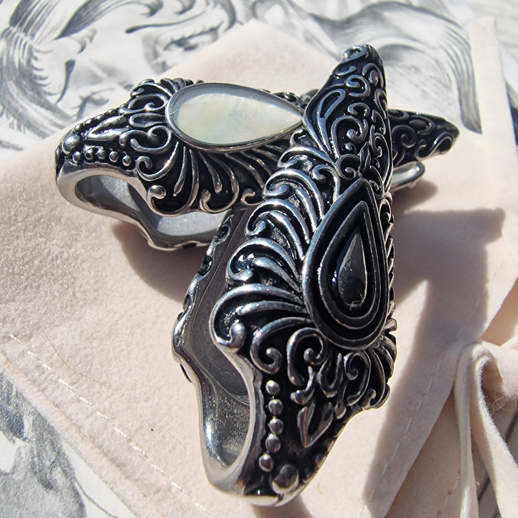 22MM 7/8 inch Silver Saddle Hangers  Opal Ear Weights  Saddle Ear Weights Pair