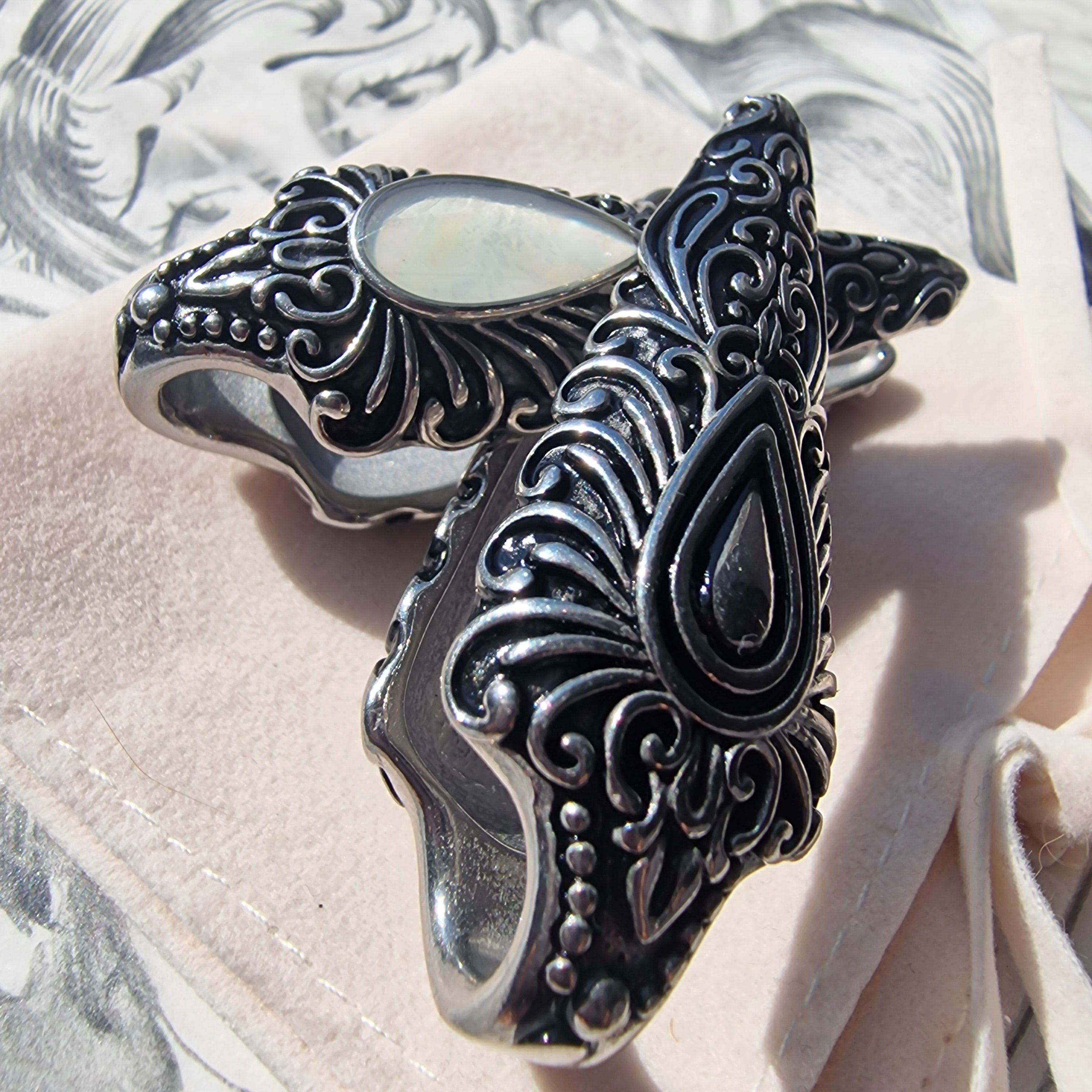 22MM 7/8 inch Silver Saddle Hangers  Opal Ear Weights  Saddle Ear Weights Pair