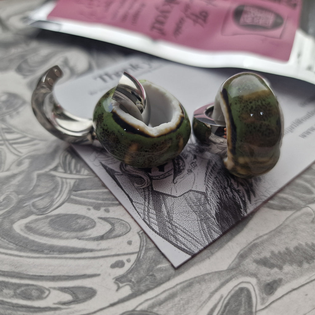 5MM 4G Green Silver Ear Weights Ceramic Plugs Gauges Earrings Alternative Jewelry | CXAPRIL
