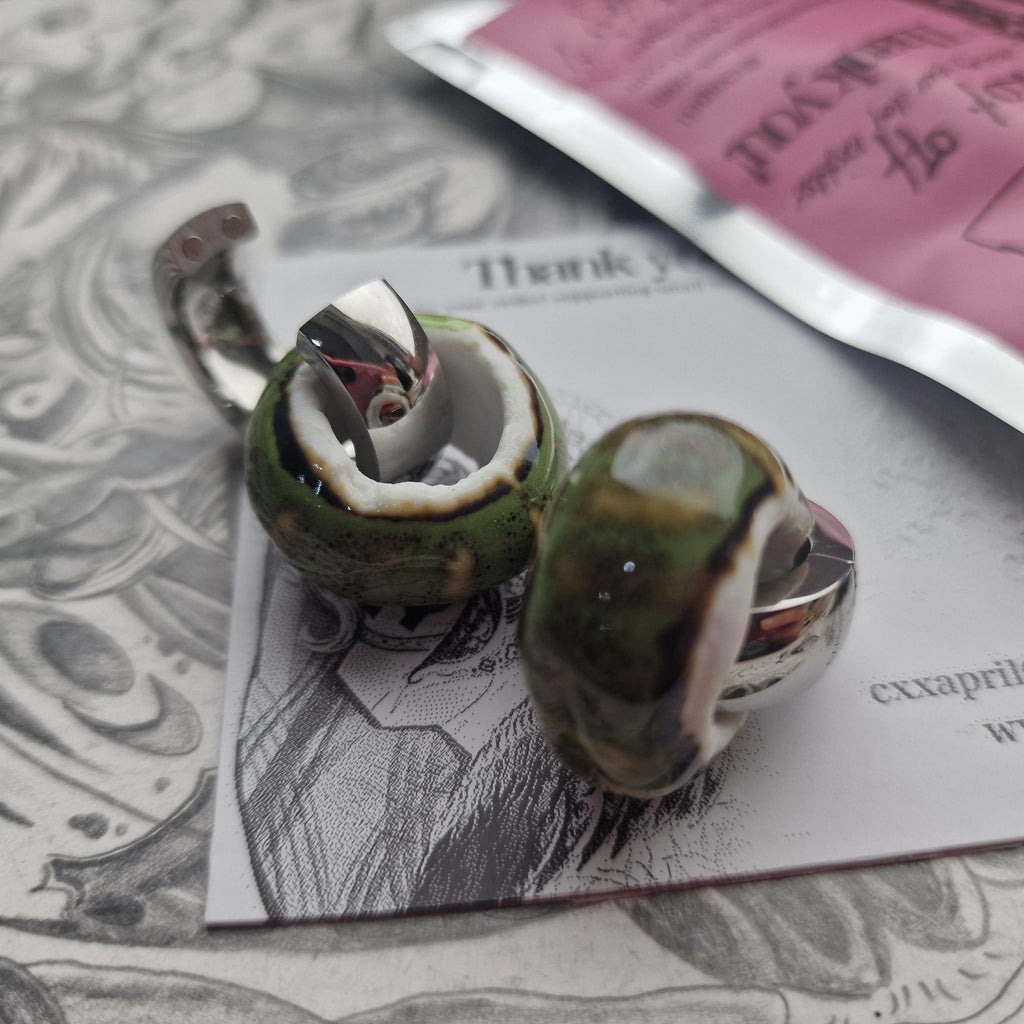 5MM 4G Green Silver Ear Weights Ceramic Plugs Gauges Earrings Alternative Jewelry | CXAPRIL