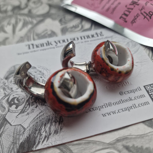 5MM 4G Silver Red Wedding Weights Ceramic Plugs Gauges Earrings Alternative Jewelry | CXAPRIL