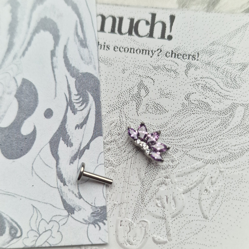 Purple Titanium Sunset Sunrise Zircon Cartilage Stud | Body Piercings