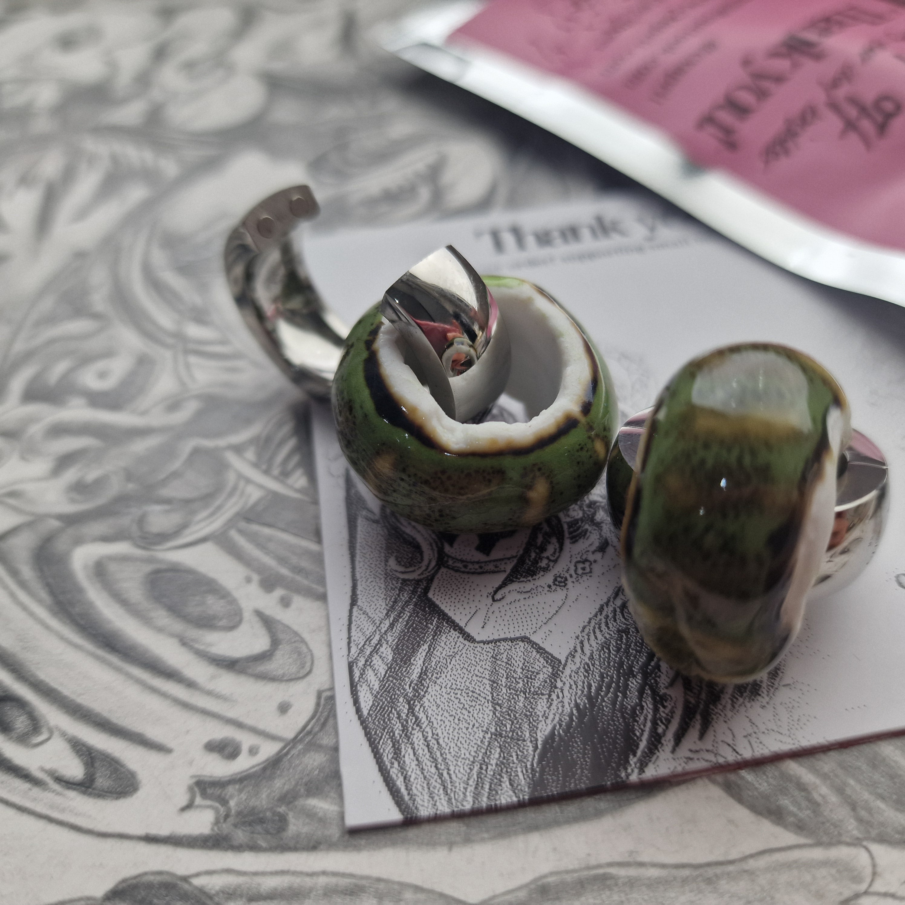 5MM 4G Green Silver Ear Weights Ceramic Plugs Gauges Earrings Alternative Jewelry | CXAPRIL