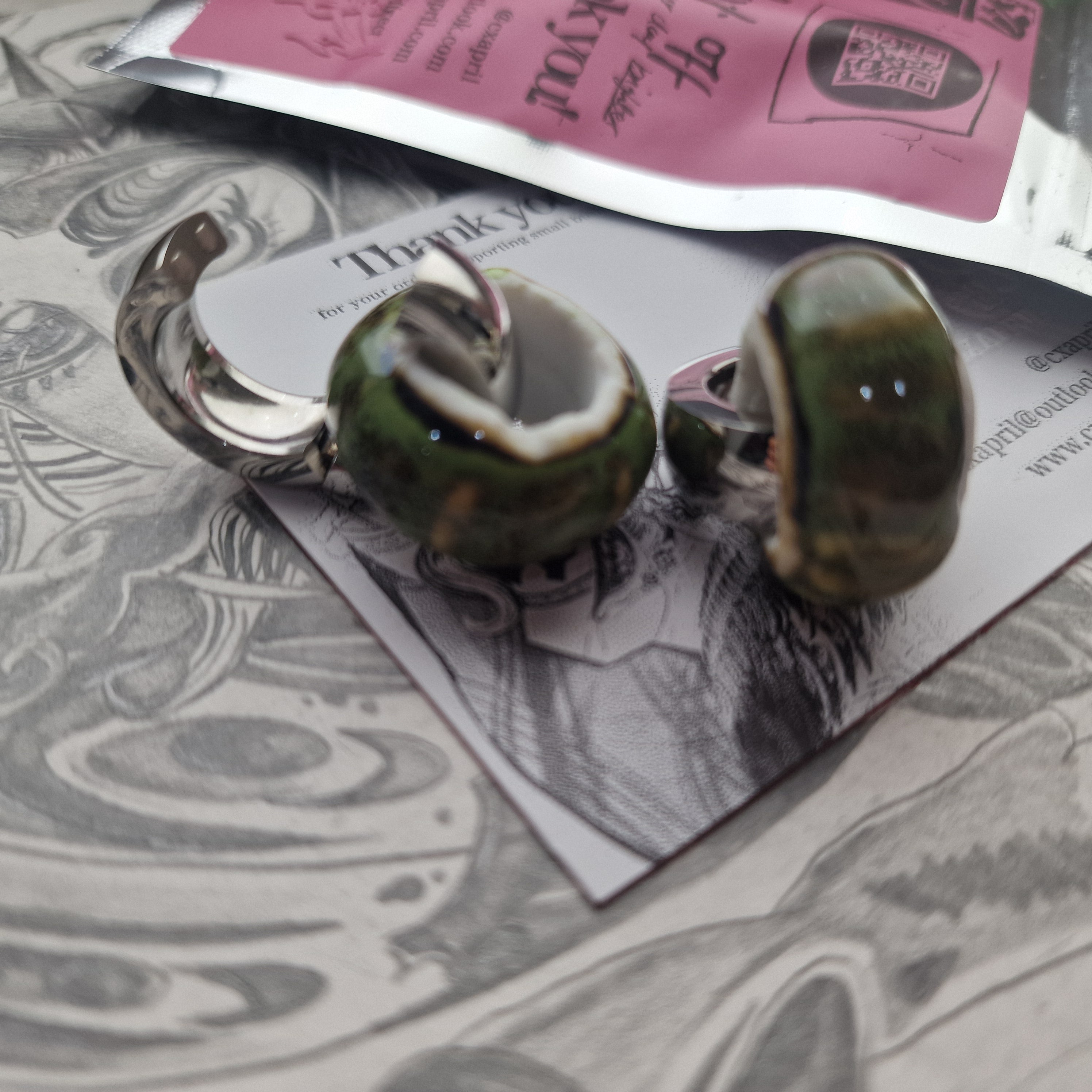 5MM 4G Green Silver Ear Weights Ceramic Plugs Gauges Earrings Alternative Jewelry | CXAPRIL