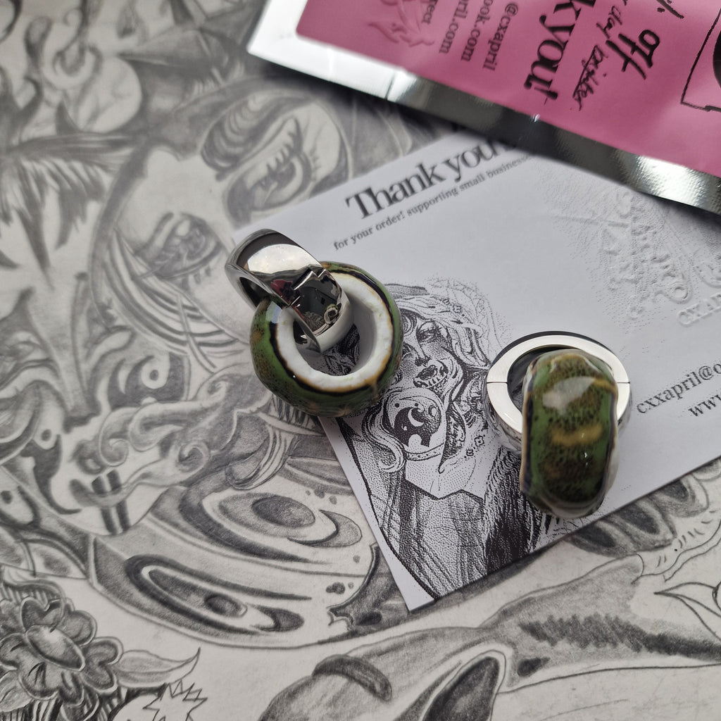 5MM 4G Green Silver Ear Weights Ceramic Plugs Gauges Earrings Alternative Jewelry | CXAPRIL