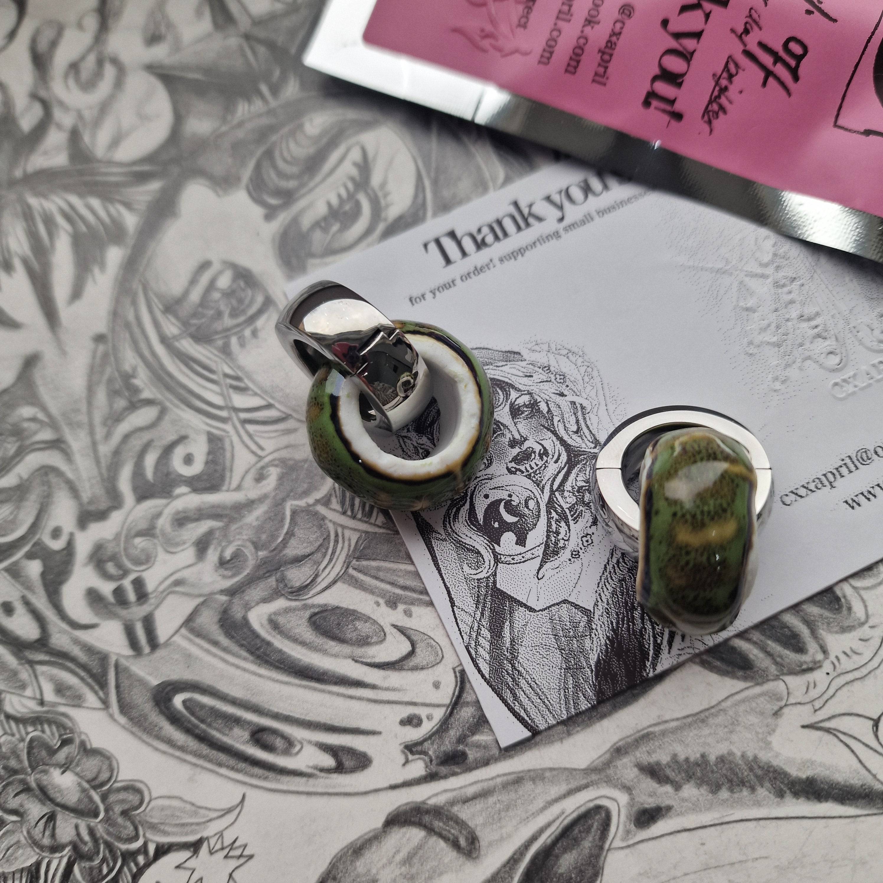 5MM 4G Green Silver Ear Weights Ceramic Plugs Gauges Earrings Alternative Jewelry | CXAPRIL